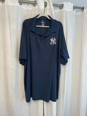 Fanatics New York Yankees Navy Blue Embroidered Big & Tall Polo Shirt 4XLT